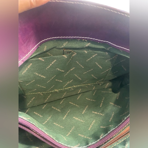 Vera Pelle | Authentic Italian Leather Shoulder Bag | Purple | EUC - Picture 5 of 12